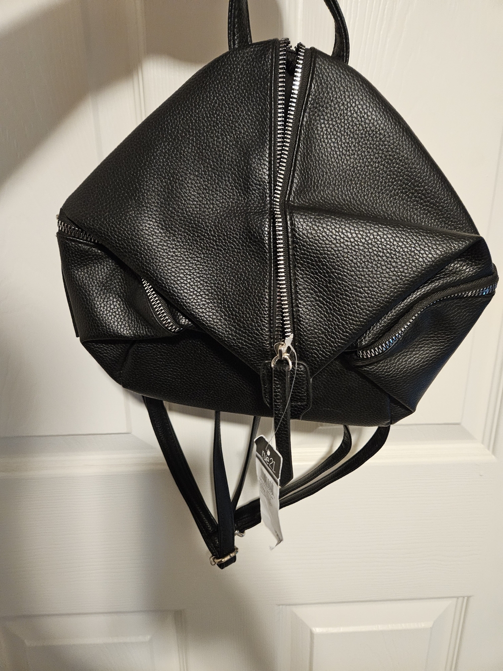 Rue21 Black Textured Faux-Leather Backpack
